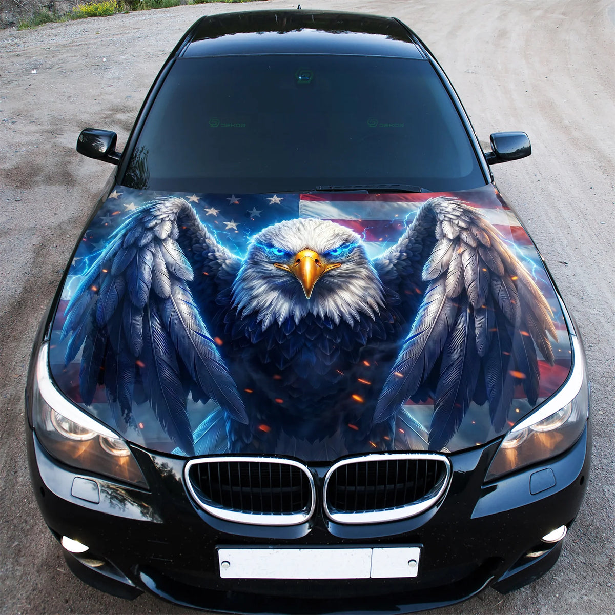 Patriotic Eagle American Hood Wrap Graphic – Custom Vinyl Decal for Cars, Trucks & SUVs
