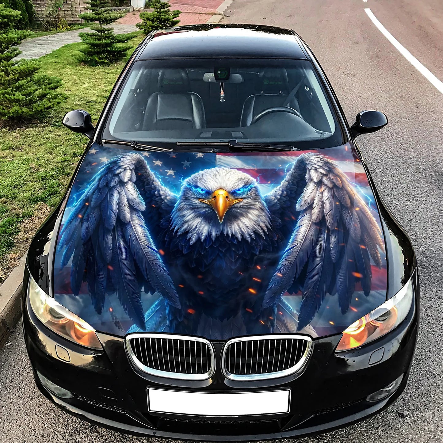 Patriotic Eagle American Hood Wrap Graphic – Custom Vinyl Decal for Cars, Trucks & SUVs