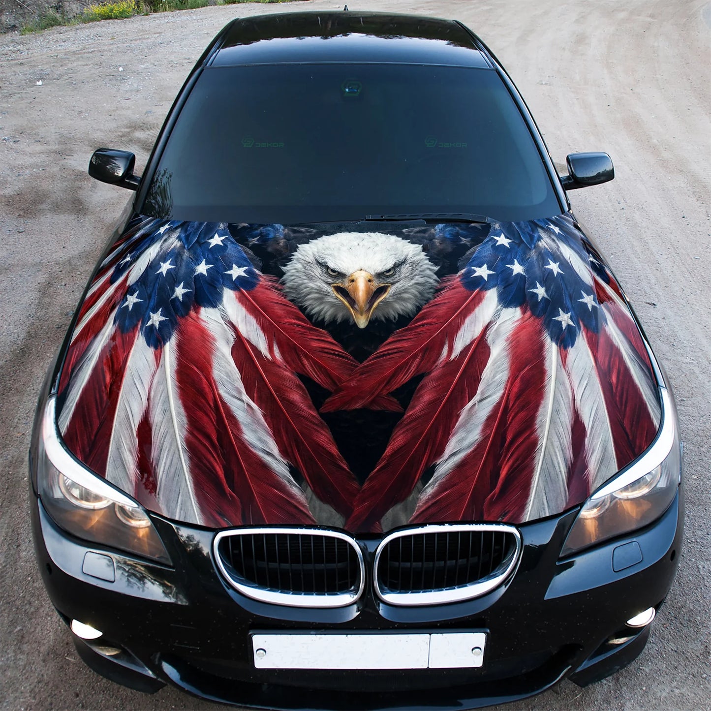 Patriotic Eagle Wings Hood Wrap Graphic – Custom Vinyl Decal for Cars, Trucks & SUVs