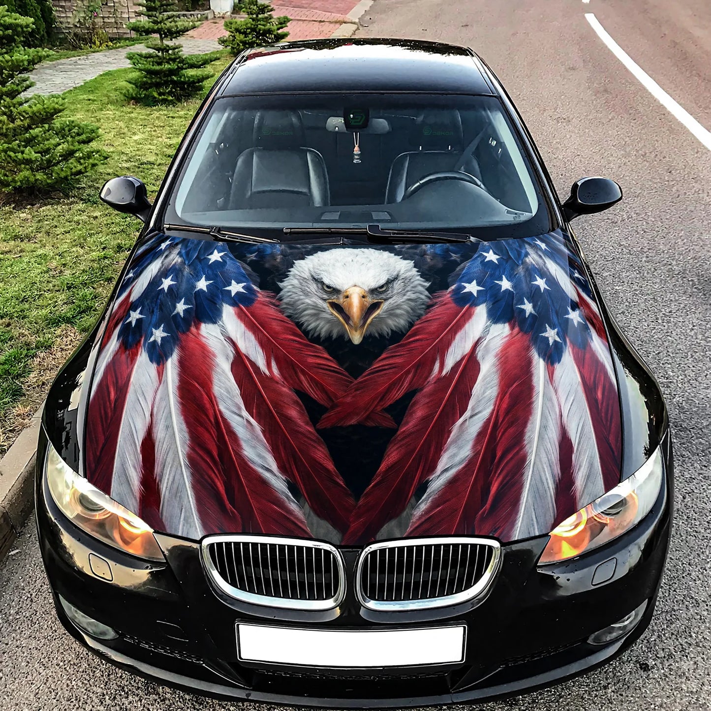 Patriotic Eagle Wings Hood Wrap Graphic – Custom Vinyl Decal for Cars, Trucks & SUVs