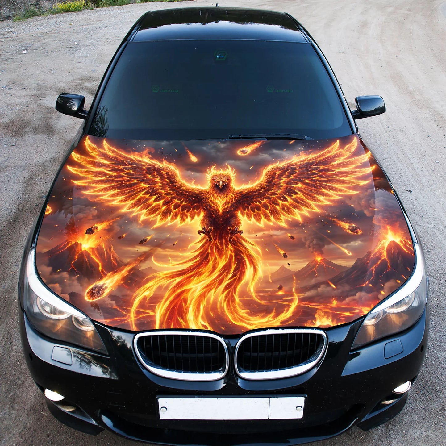 Phoenix Rising Hood Hood Wrap Graphic – Custom Vinyl Decal for Cars, Trucks & SUVs