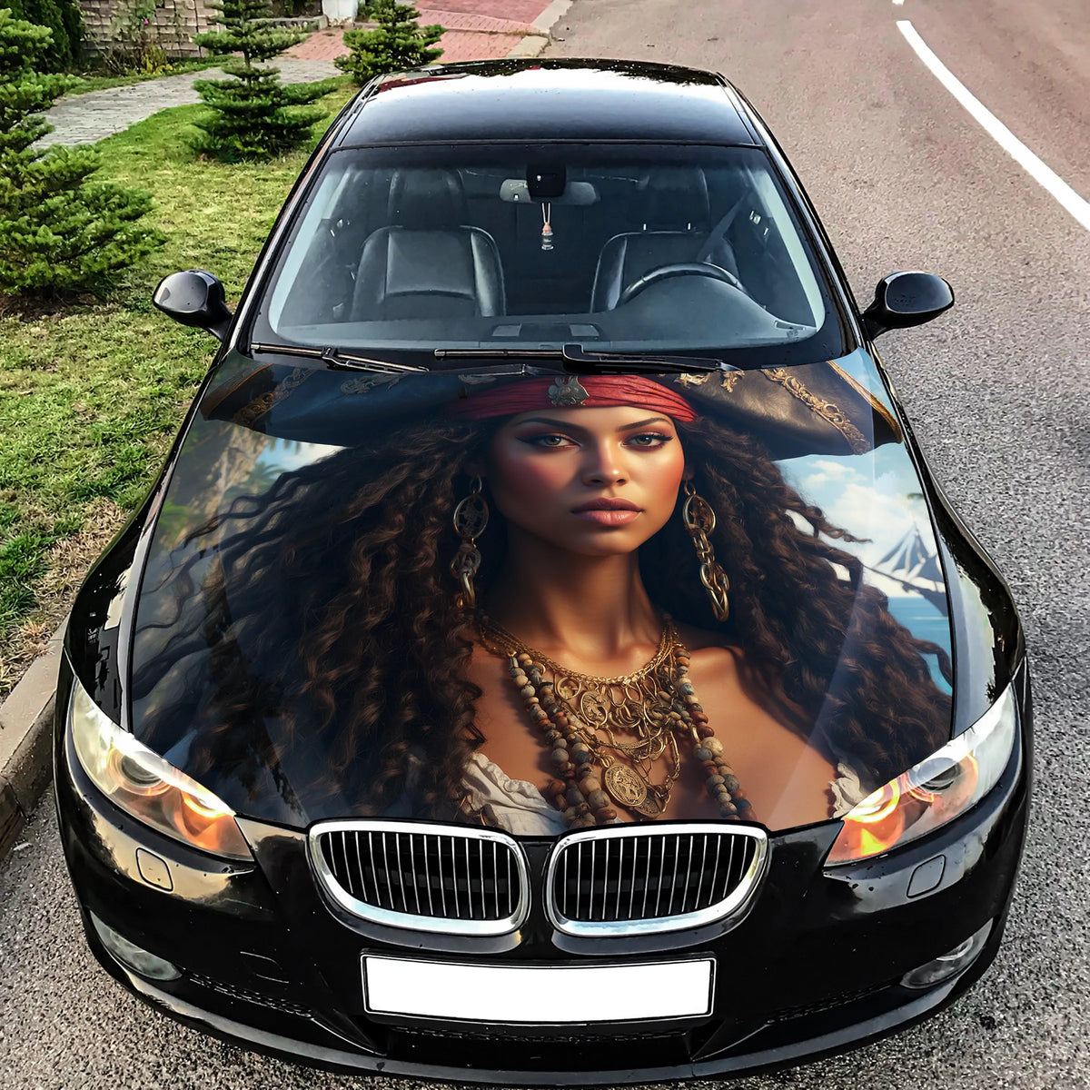 Pirate Girl Hood Wrap – Custom Vinyl Decal for Cars, Trucks & SUVs