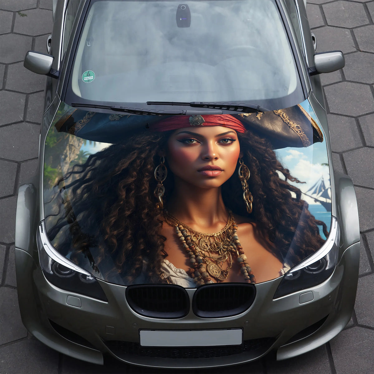 Pirate Girl Hood Wrap – Custom Vinyl Decal for Cars, Trucks & SUVs