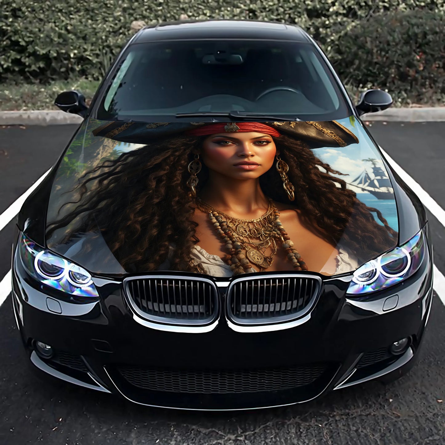 Pirate Girl Hood Wrap – Custom Vinyl Decal for Cars, Trucks & SUVs