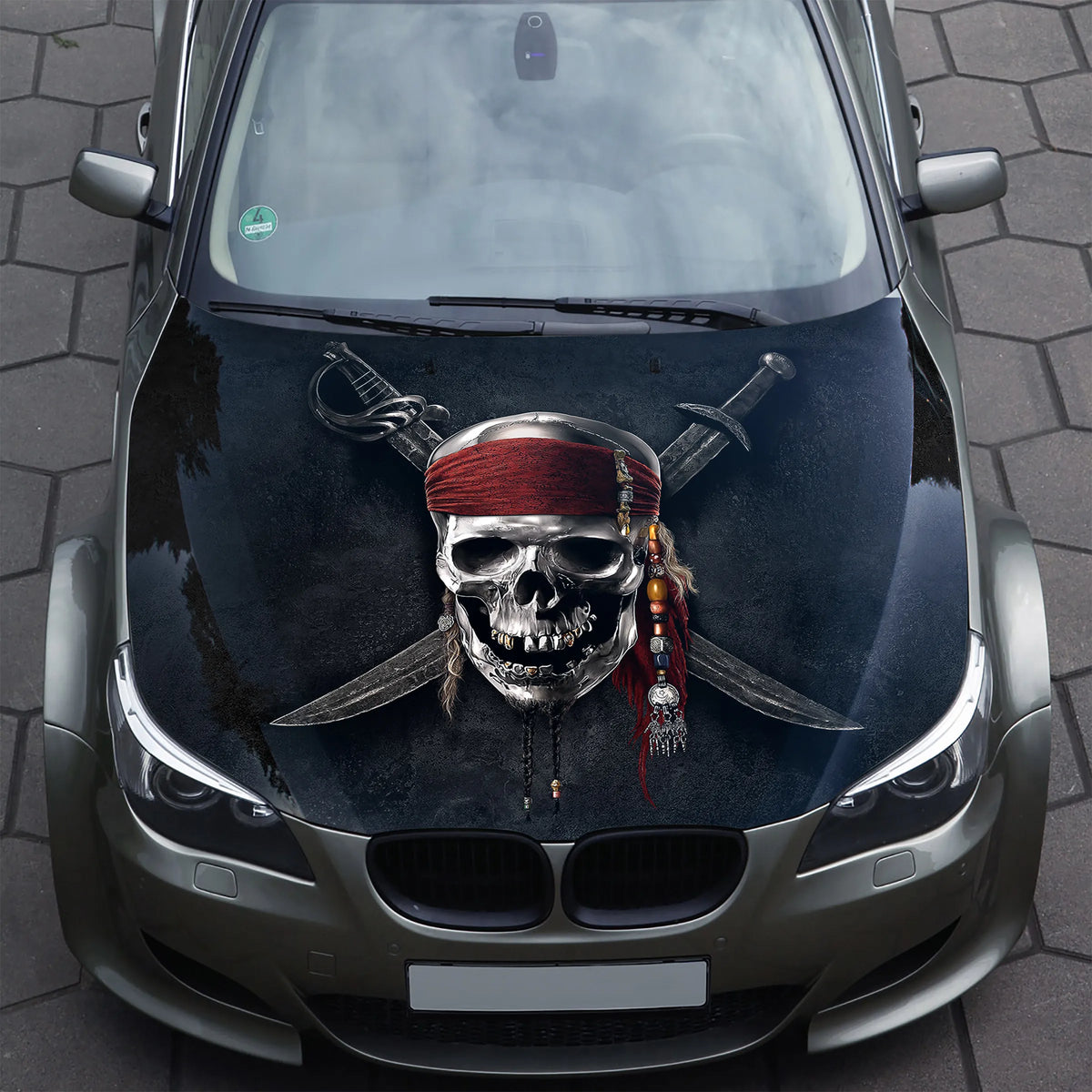 Pirate Skull Hood Wrap – Custom Vinyl Decal for Cars, Trucks & SUVs