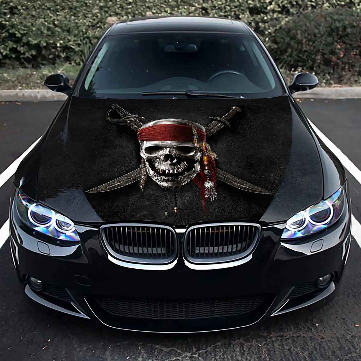 Pirate Skull Hood Wrap – Custom Vinyl Decal for Cars, Trucks & SUVs
