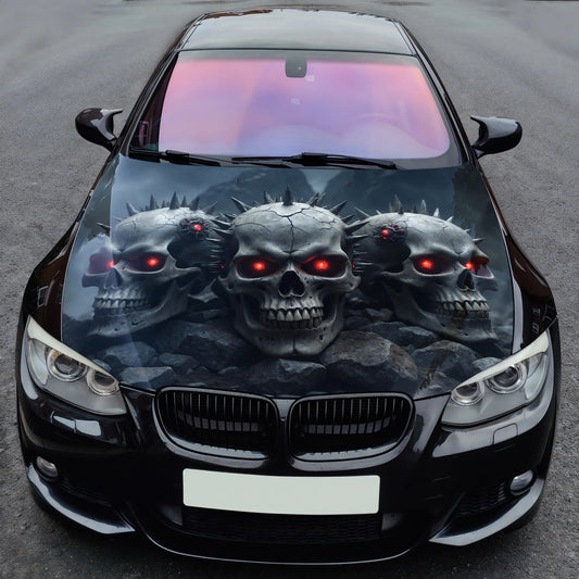 Punk Skulls Hood Wrap – Custom Vinyl Decal for Cars, Trucks & SUVs