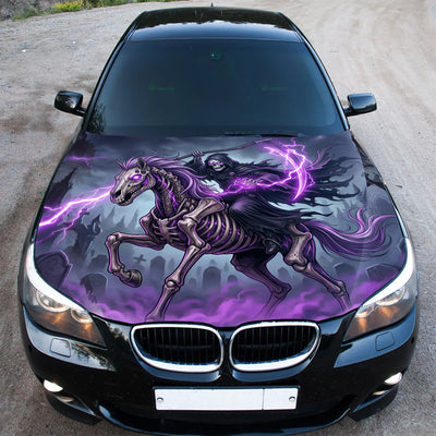 Purple Ghost Horseman Hood Wrap Graphic – Custom Vinyl Decal for Cars, Trucks & SUVs