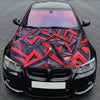Red Black Abstract Hood Wrap – Custom Vinyl Decal for Cars, Trucks & SUVs