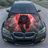 Red Moon Wolf Hood Wrap Graphic – Custom Vinyl Decal for Cars, Trucks & SUVs