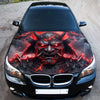 Red Samurai Mask Hood Wrap Graphic – Custom Vinyl Decal for Cars, Trucks & SUVs