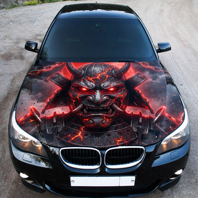 Red Samurai Mask Hood Wrap