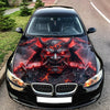 Red Samurai Mask Hood Wrap Graphic – Custom Vinyl Decal for Cars, Trucks & SUVs