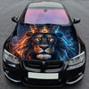 Royal Fire Lion Hood Wrap Graphic – Custom Vinyl Decal for Cars, Trucks & SUVs