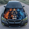 Royal Fire Lion Hood Wrap Graphic – Custom Vinyl Decal for Cars, Trucks & SUVs