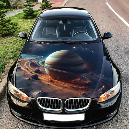 Saturn Space Hood Wrap – Custom Vinyl Decal for Cars, Trucks & SUVs