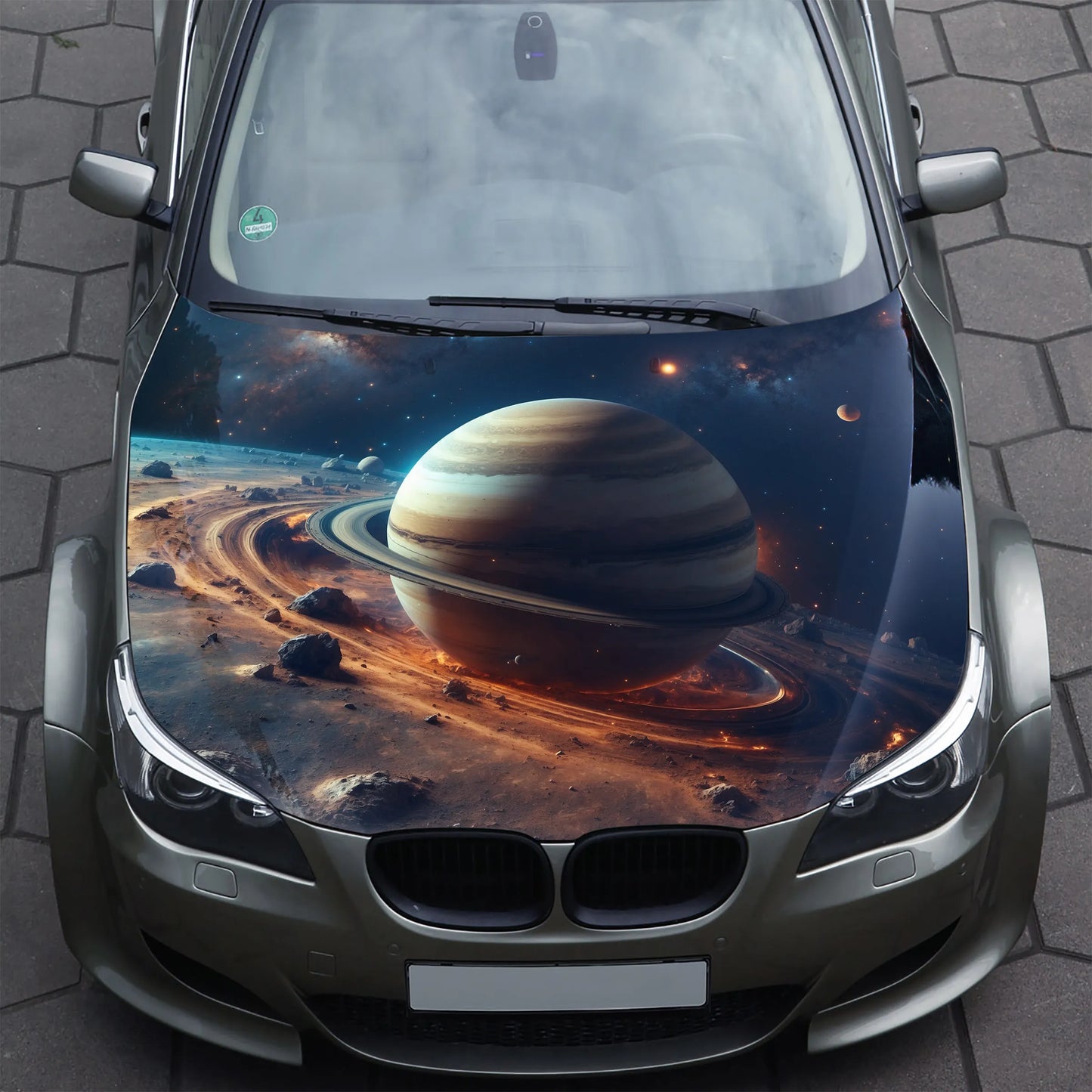 Saturn Space Hood Wrap – Custom Vinyl Decal for Cars, Trucks & SUVs