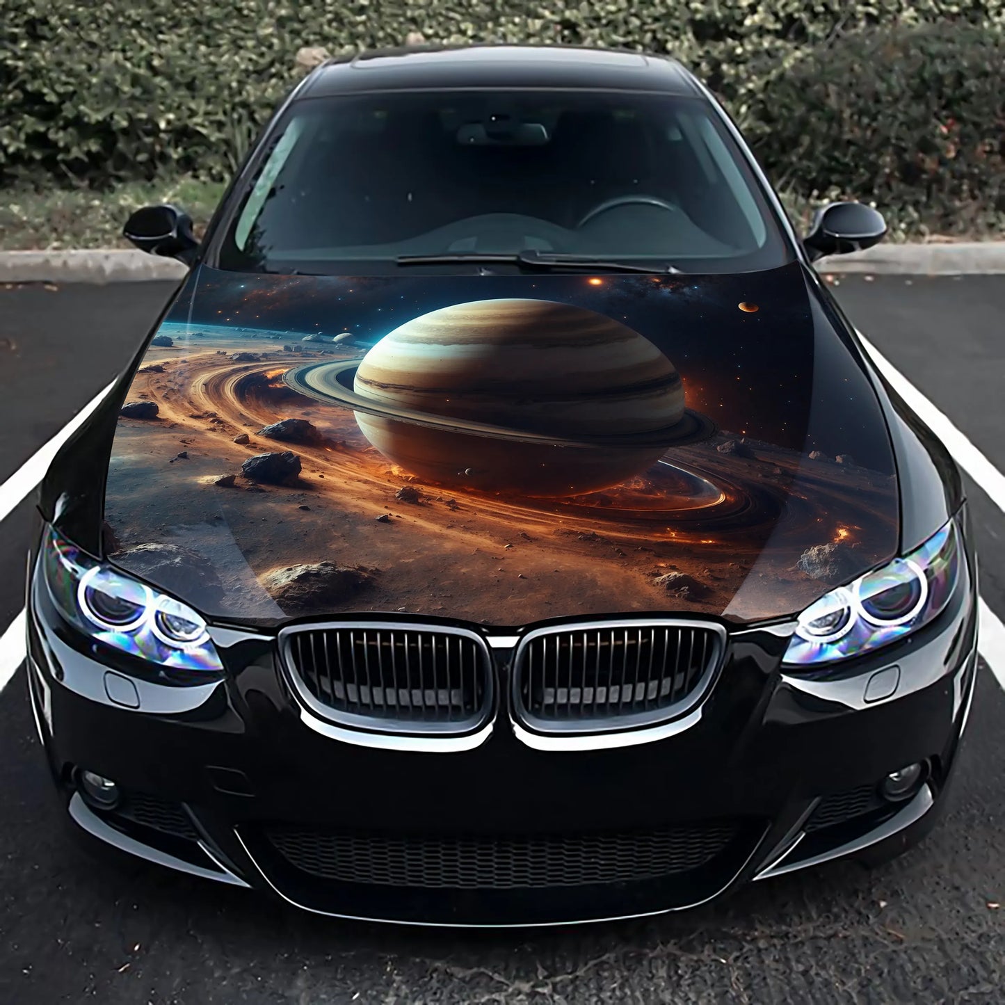 Saturn Space Hood Wrap – Custom Vinyl Decal for Cars, Trucks & SUVs