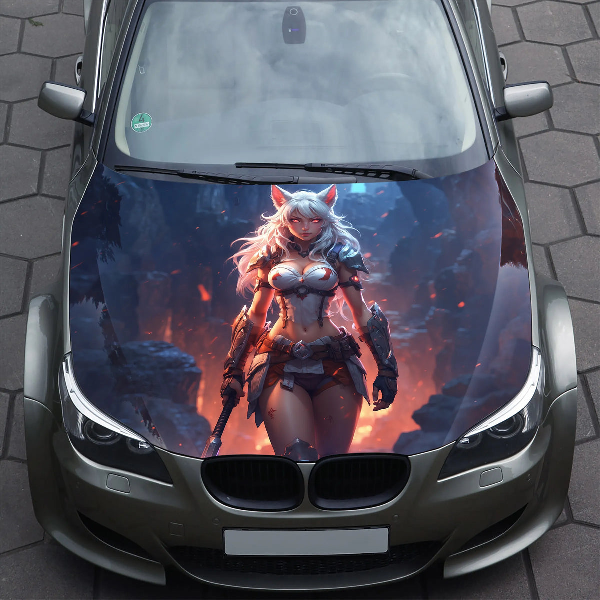 Sexy Anime Fox Girl Hood Wrap – Custom Vinyl Decal for Cars, Trucks & SUVs