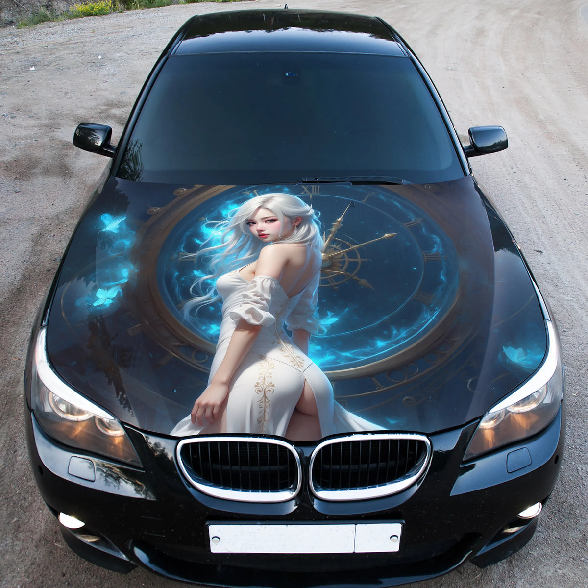 Sexy Anime Girl Hood Wrap – Custom Vinyl Decal for Cars, Trucks & SUVs