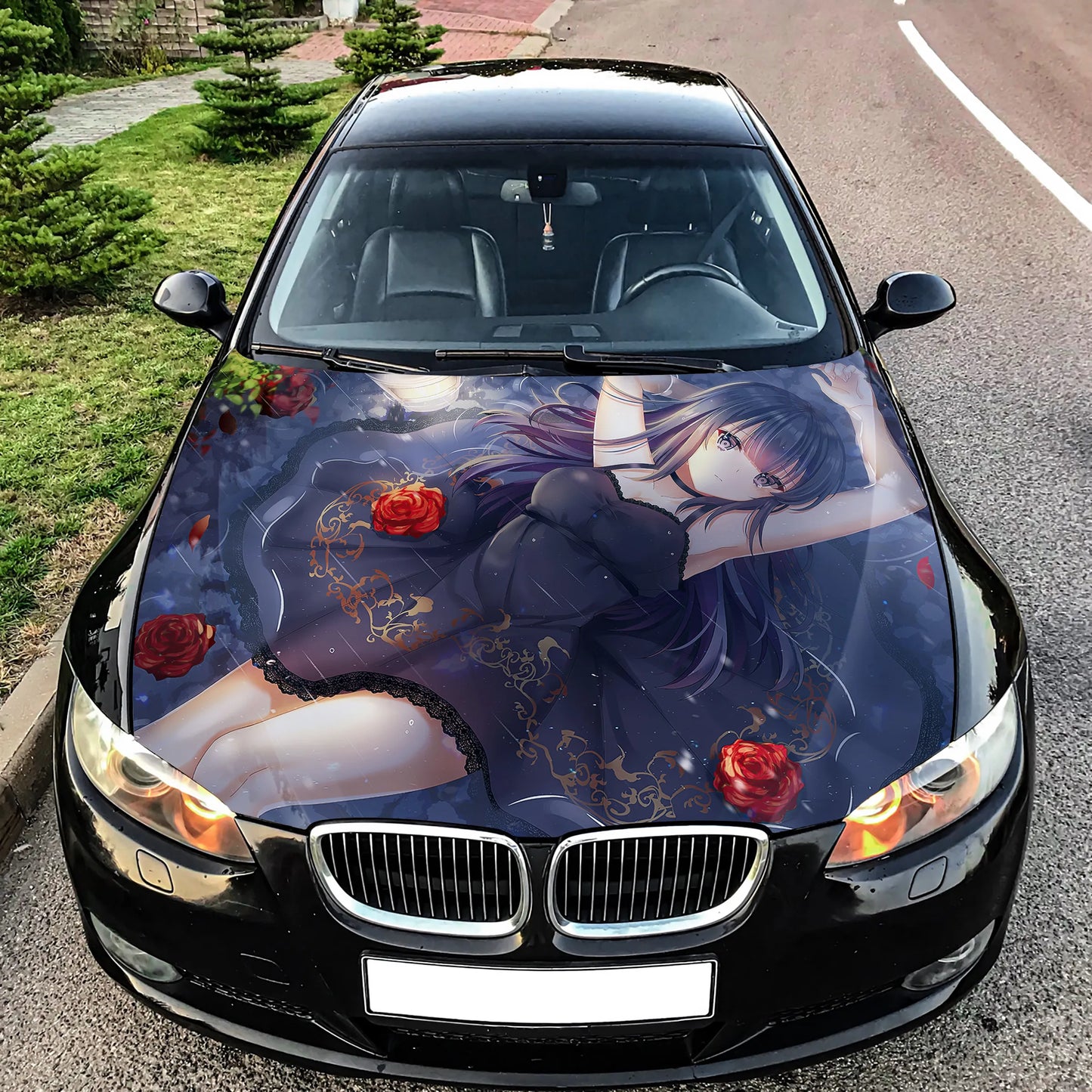 Sexy Anime Girl Hood Wrap – Custom Vinyl Decal for Cars, Trucks & SUVs