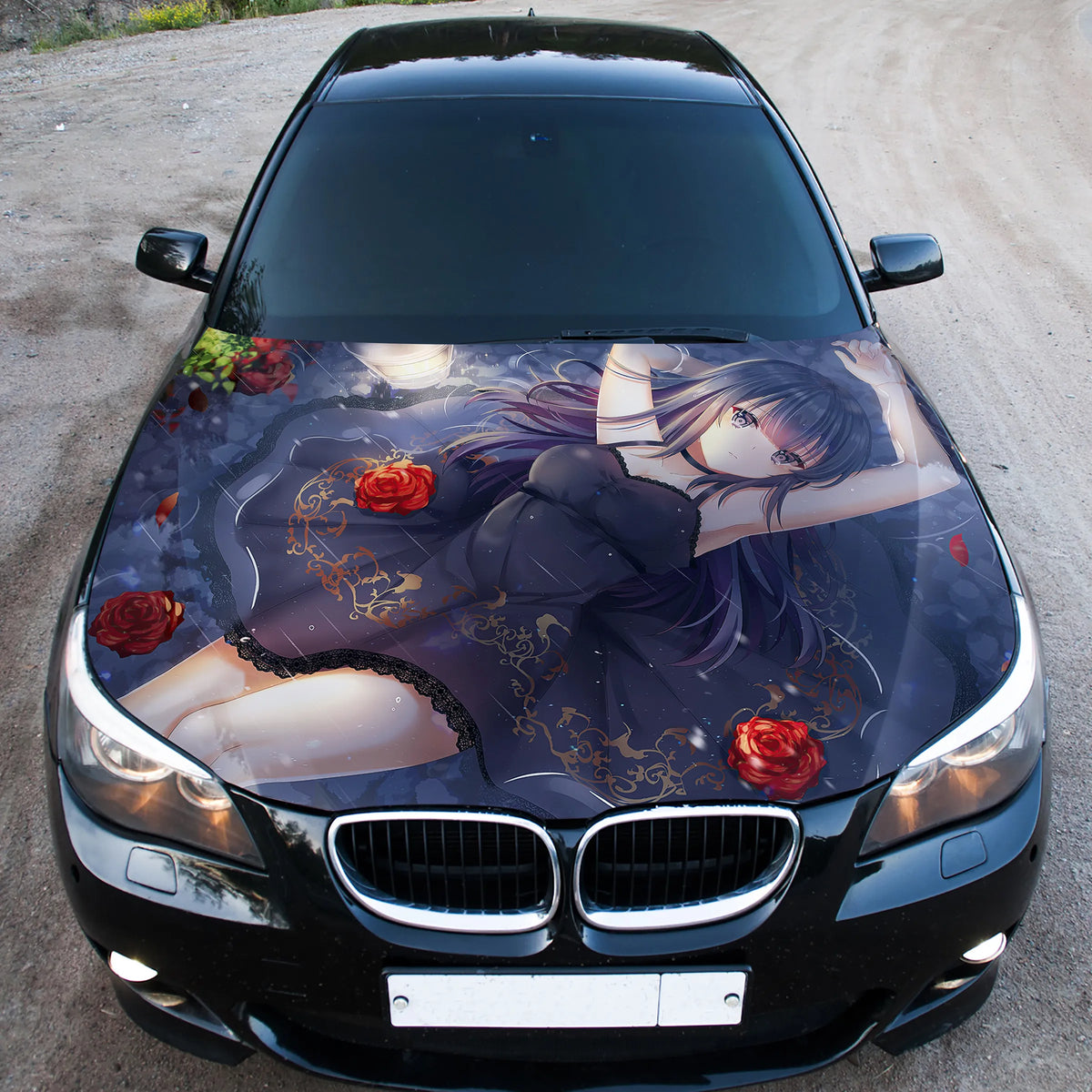 Sexy Anime Girl Hood Wrap – Custom Vinyl Decal for Cars, Trucks & SUVs