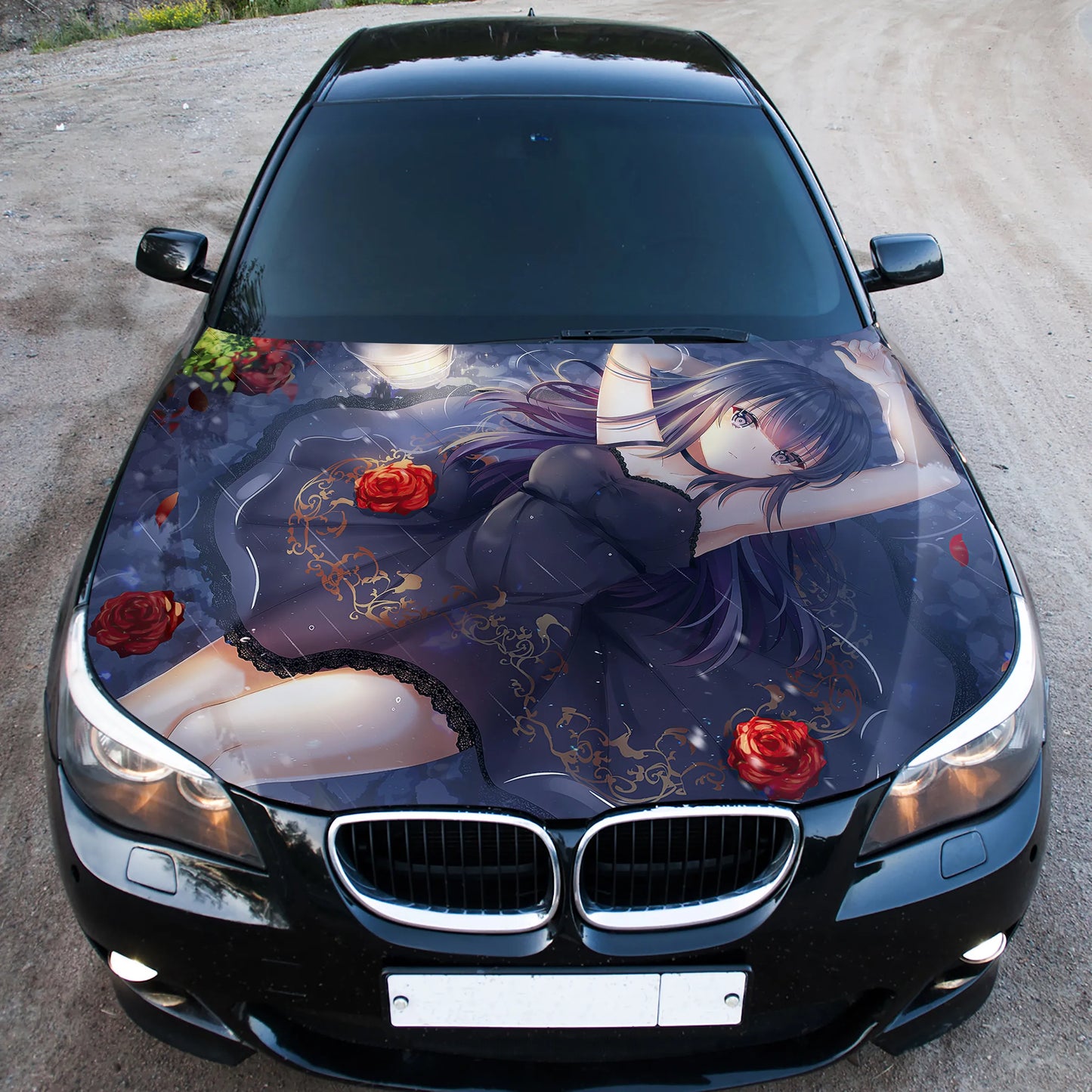 Sexy Anime Girl Hood Wrap – Custom Vinyl Decal for Cars, Trucks & SUVs