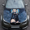 Sexy Anime Girl Hood Wrap – Custom Vinyl Decal for Cars, Trucks & SUVs