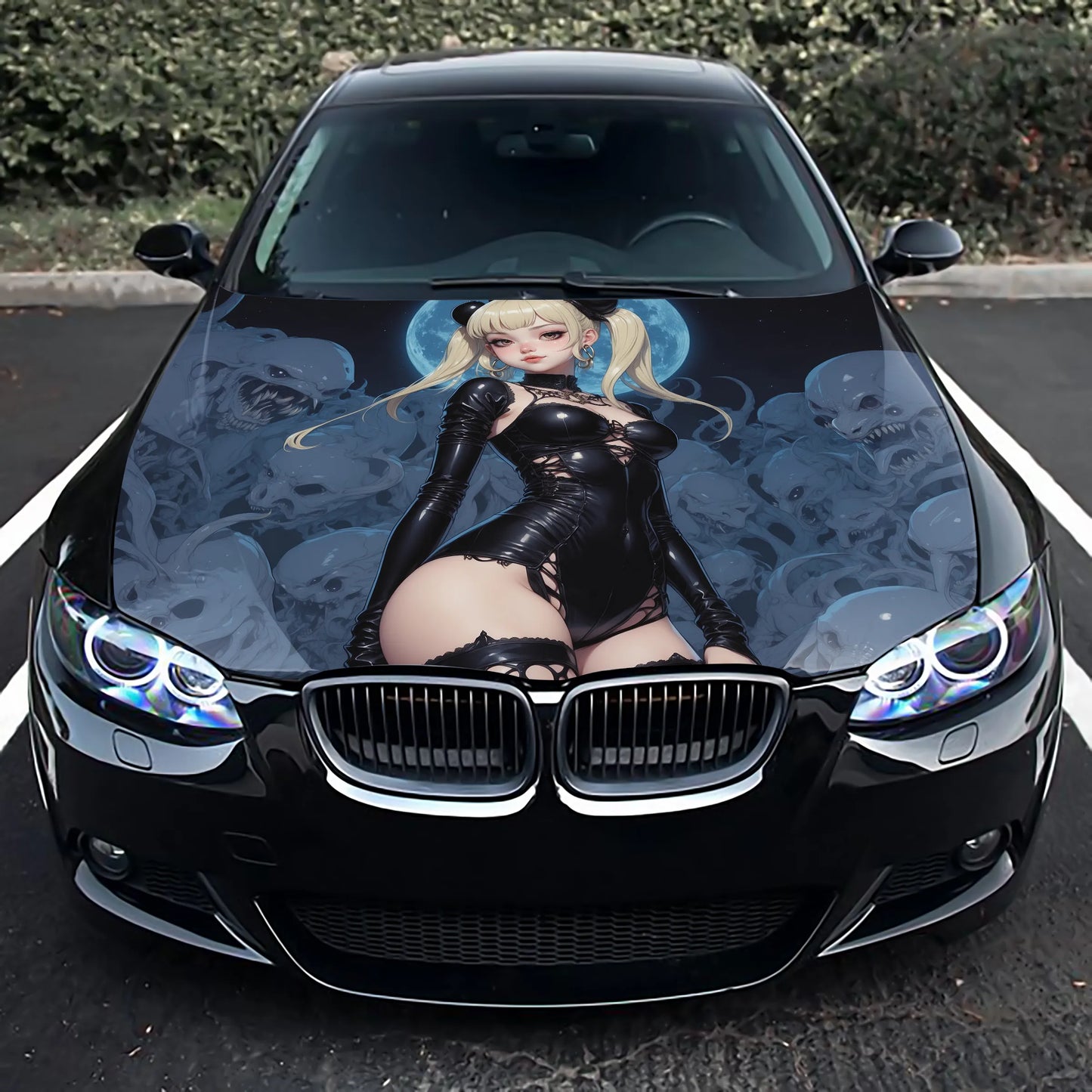 Sexy Anime Girl Hood Wrap – Custom Vinyl Decal for Cars, Trucks & SUVs