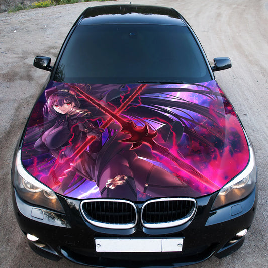 Sexy Anime Sword Hood Wrap – Custom Vinyl Decal for Cars, Trucks & SUVs