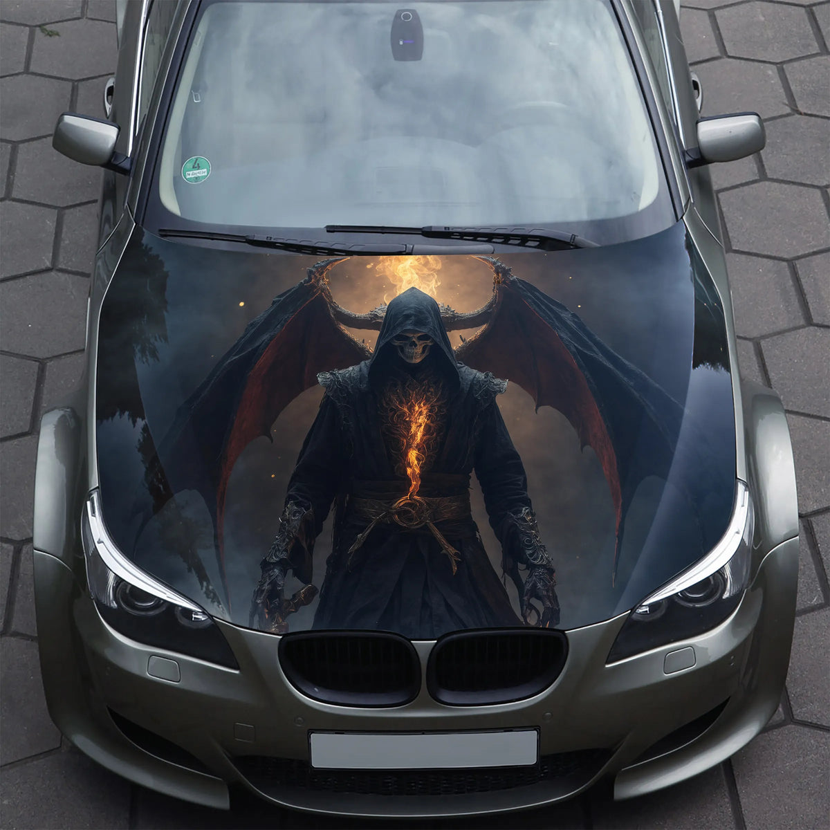 Skeletal Grim Reaper Hood Wrap – Custom Vinyl Decal for Cars, Trucks & SUVs