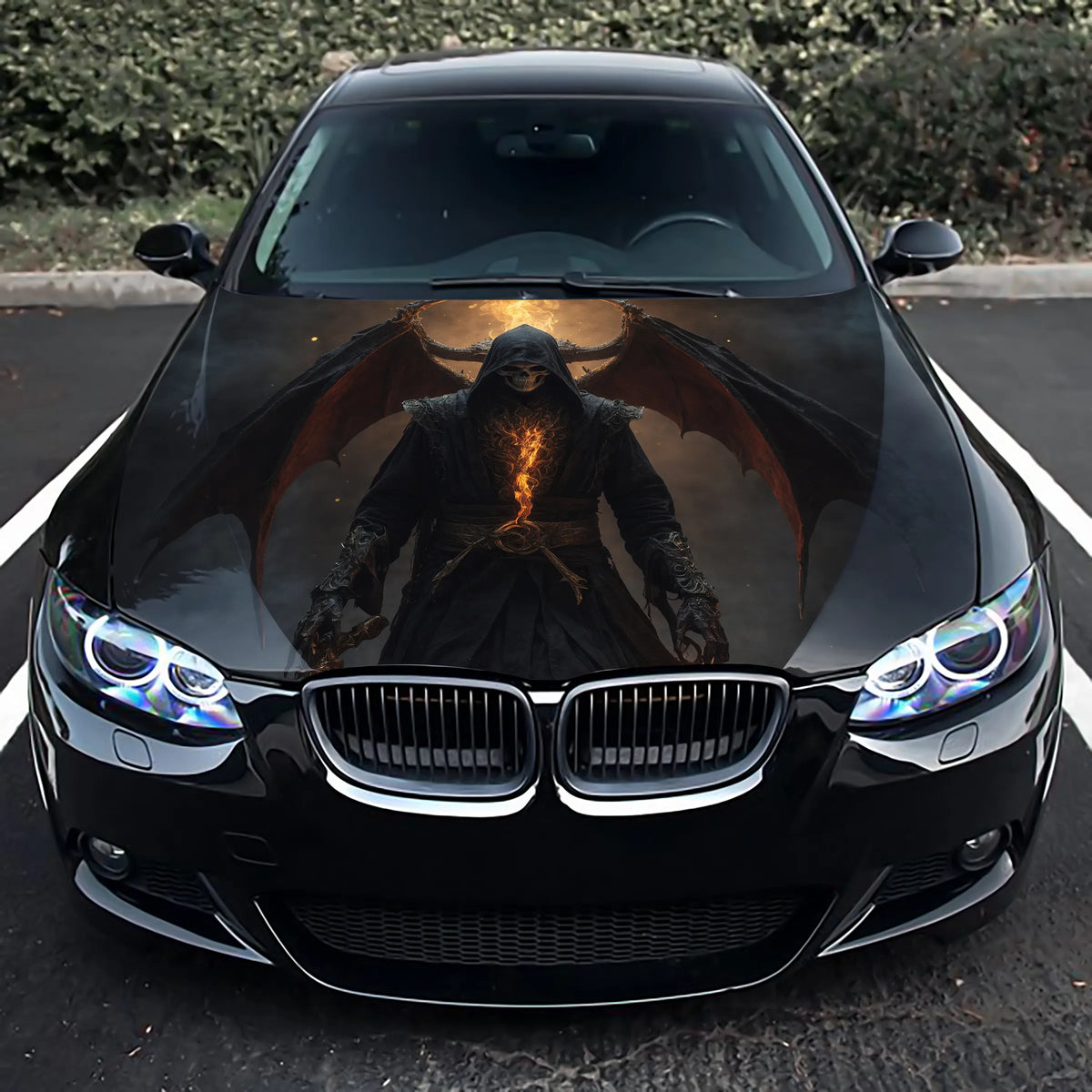 Skeletal Grim Reaper Hood Wrap – Custom Vinyl Decal for Cars, Trucks & SUVs