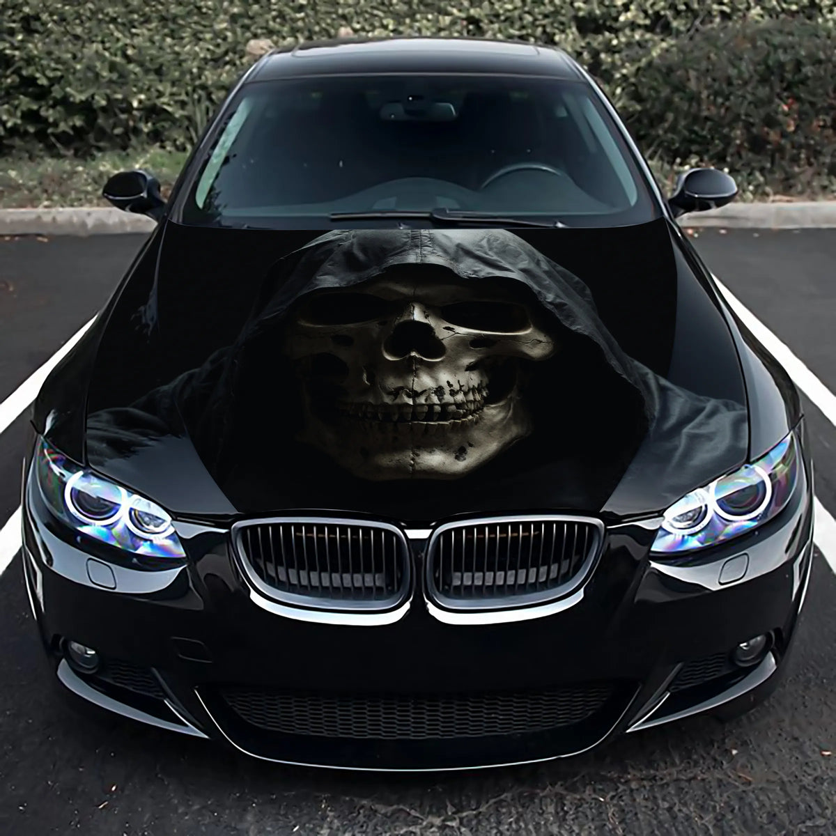 Skull Grim Reaper Hood Wrap – Custom Vinyl Decal for Cars, Trucks & SUVs