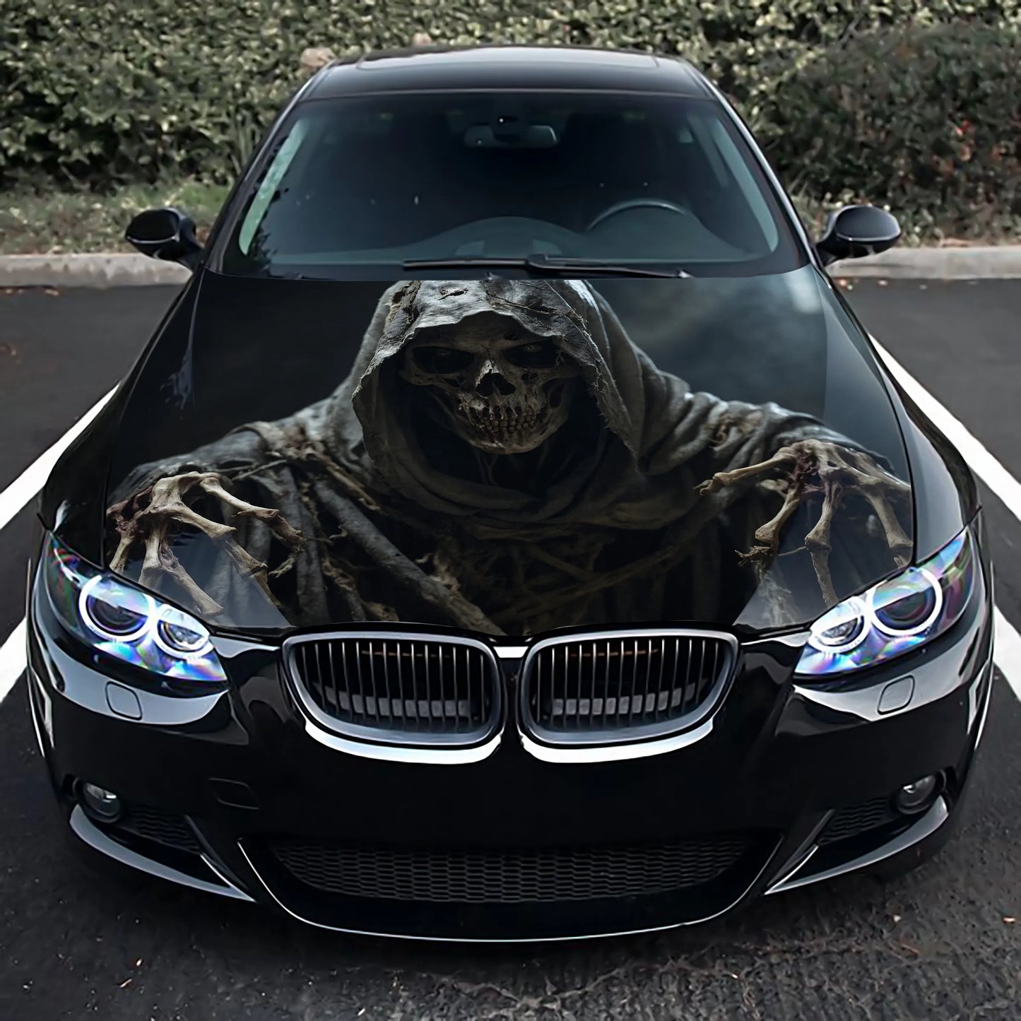 Skull Grim Reaper Hood Wrap – Custom Vinyl Decal for Cars, Trucks & SUVs