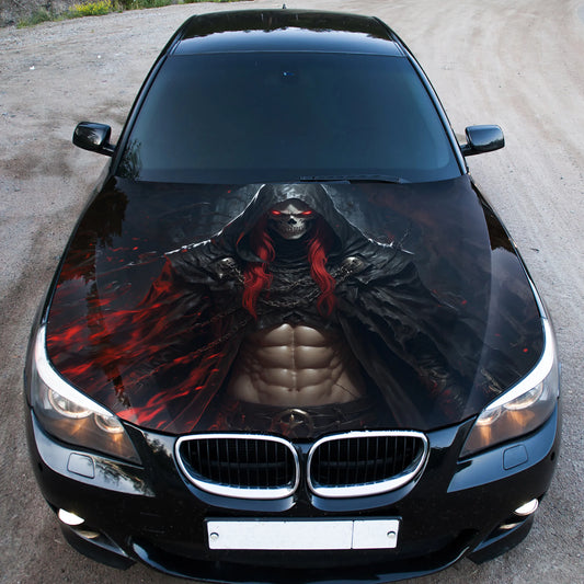 Skull Necromancer Hood Wrap – Custom Vinyl Decal for Cars, Trucks & SUVs