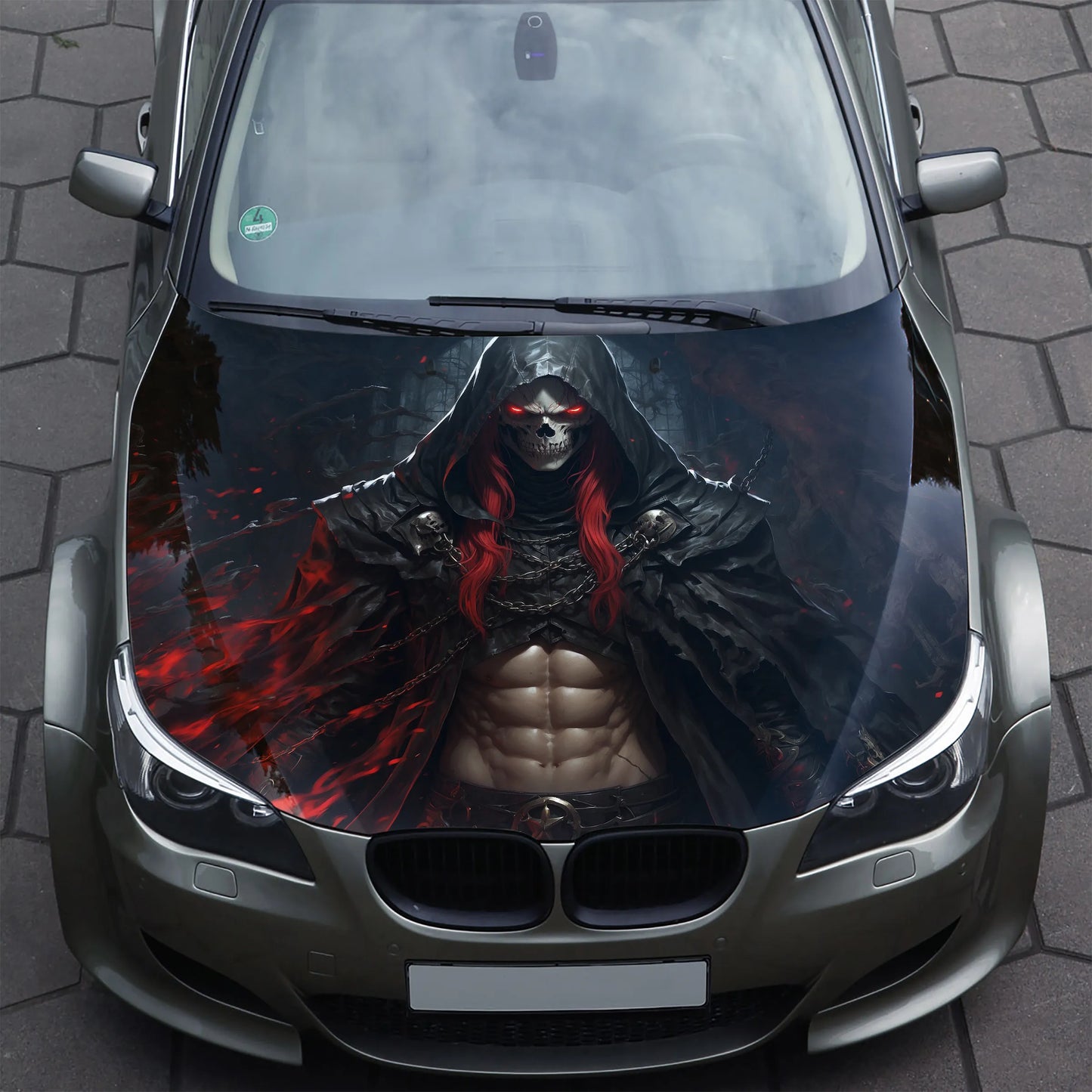 Skull Necromancer Hood Wrap – Custom Vinyl Decal for Cars, Trucks & SUVs