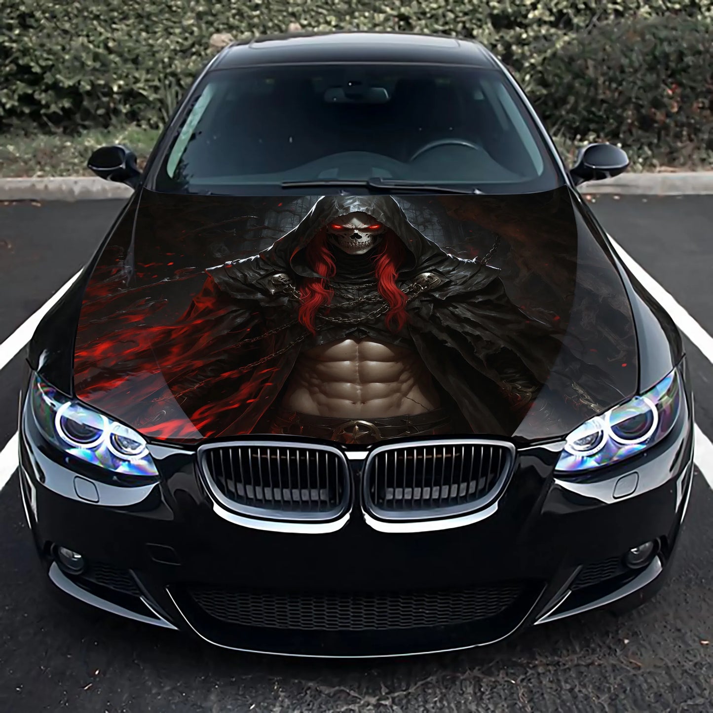 Skull Necromancer Hood Wrap – Custom Vinyl Decal for Cars, Trucks & SUVs