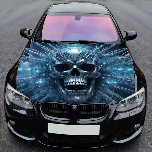Skull Wires Neural Hood Wrap – Custom Vinyl Decal for Cars, Trucks & SUVs