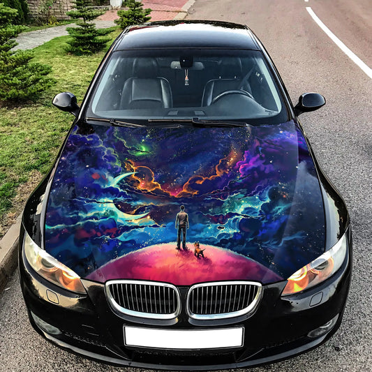 Space Galaxy Hood Wrap – Custom Vinyl Decal for Cars, Trucks & SUVs