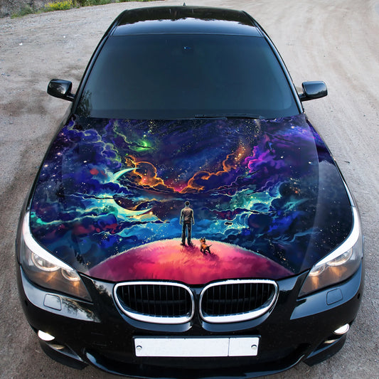 Space Galaxy Hood Wrap – Custom Vinyl Decal for Cars, Trucks & SUVs