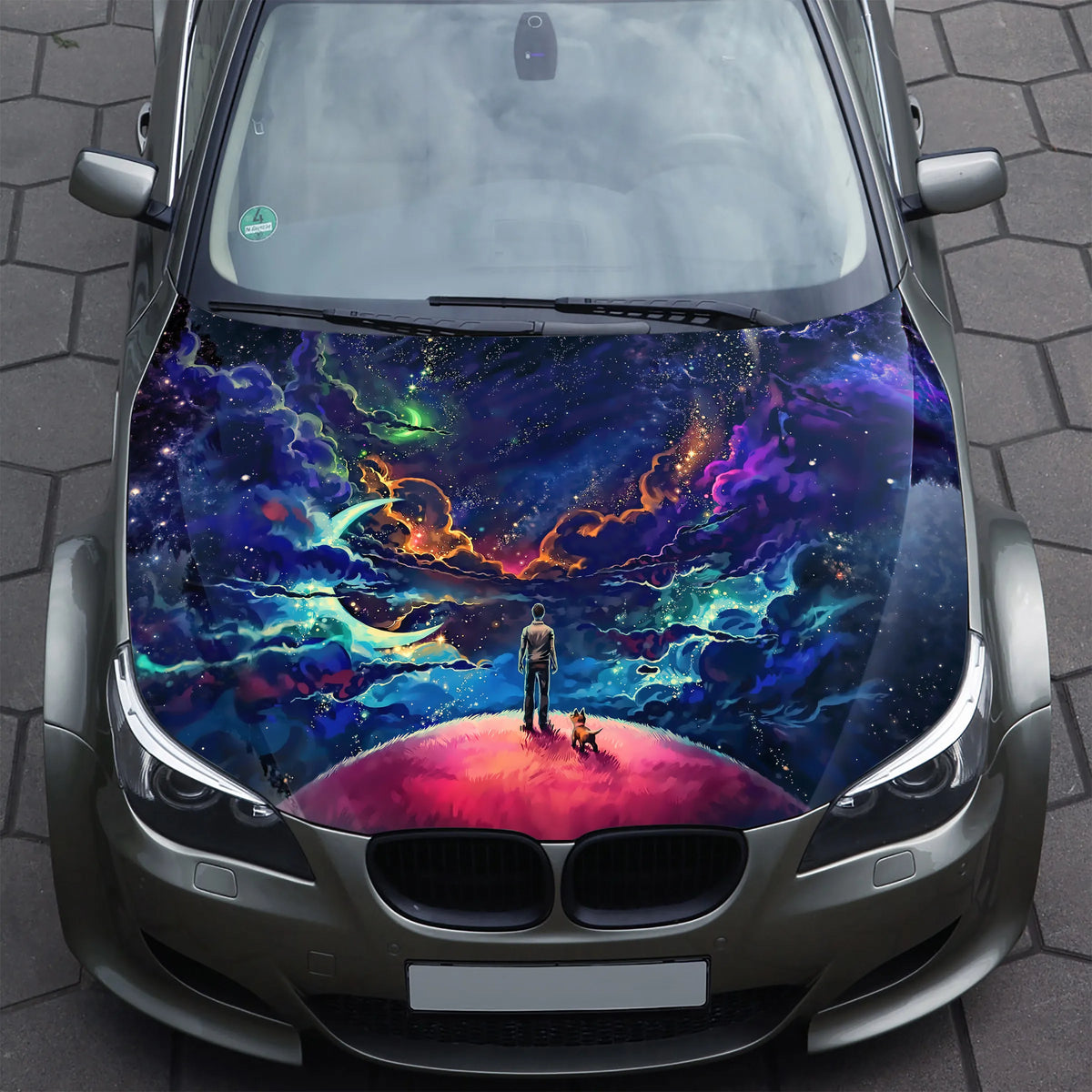 Space Galaxy Hood Wrap – Custom Vinyl Decal for Cars, Trucks & SUVs