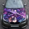 Sword Anime Girl Hood Wrap – Custom Vinyl Decal for Cars, Trucks & SUVs