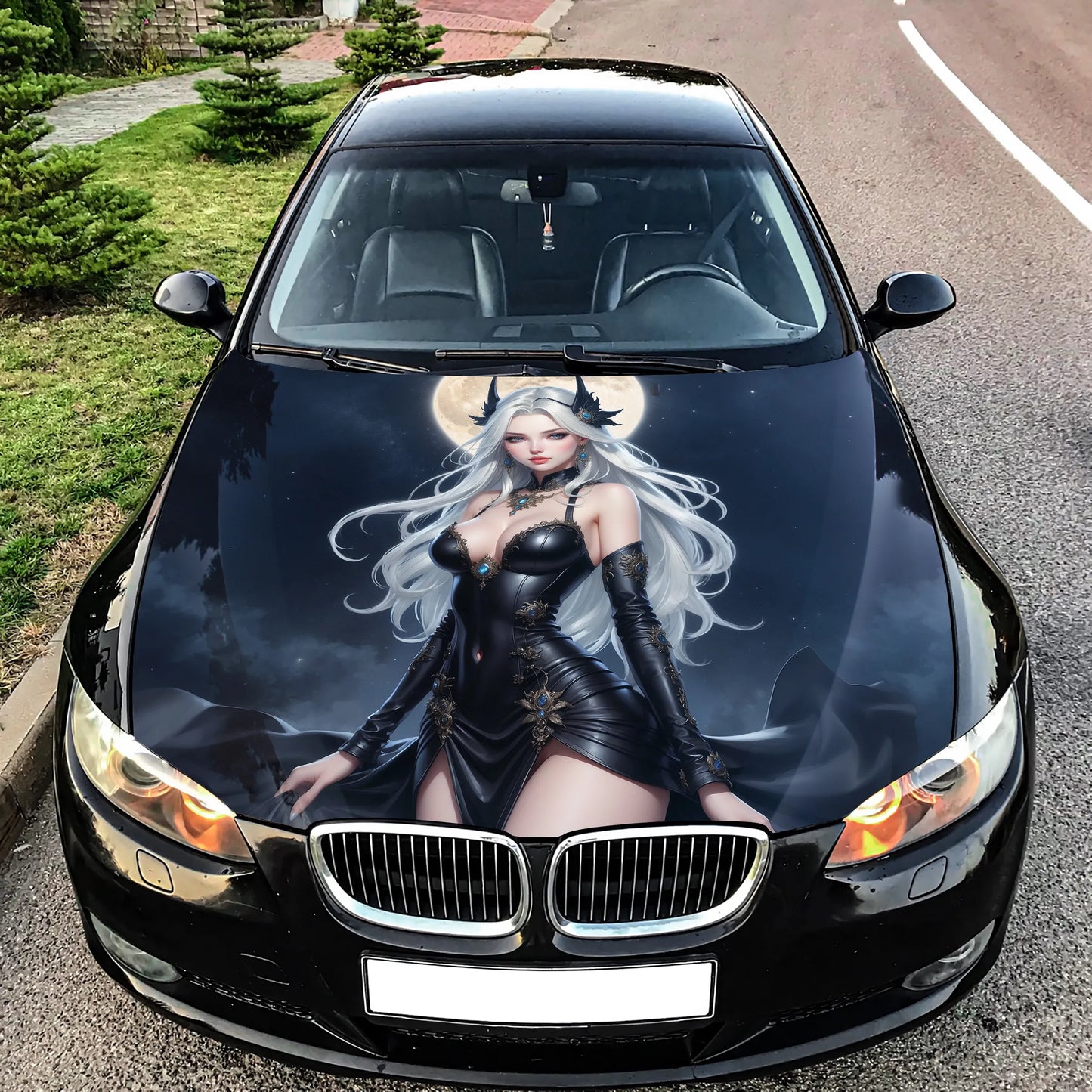 Vampire Girl Anime Hood Wrap – Custom Vinyl Decal for Cars, Trucks & SUVs