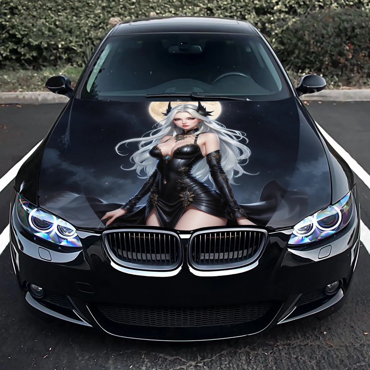 Vampire Girl Anime Hood Wrap – Custom Vinyl Decal for Cars, Trucks & SUVs