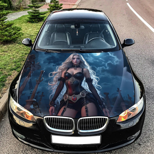 Vampire Girl Hood Wrap – Custom Vinyl Decal for Cars, Trucks & SUVs