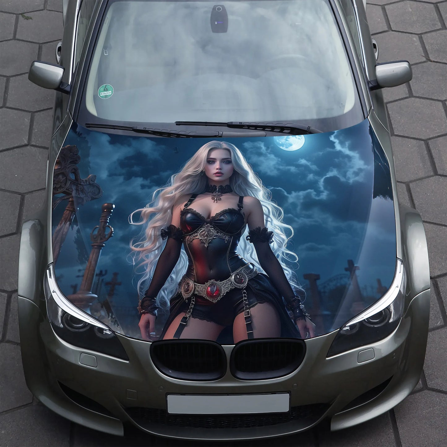 Vampire Girl Hood Wrap – Custom Vinyl Decal for Cars, Trucks & SUVs