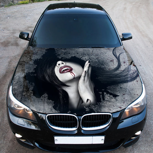Vampire Girl Hood Wrap – Custom Vinyl Decal for Cars, Trucks & SUVs