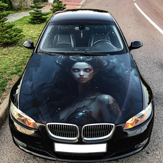 Vampire Girl Car Hood Wrap – Custom Vinyl Decal for Cars, Trucks & SUVs