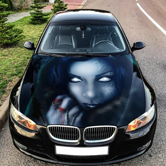 Vampire Girl Hood Wrap – Custom Vinyl Decal for Cars, Trucks & SUVs