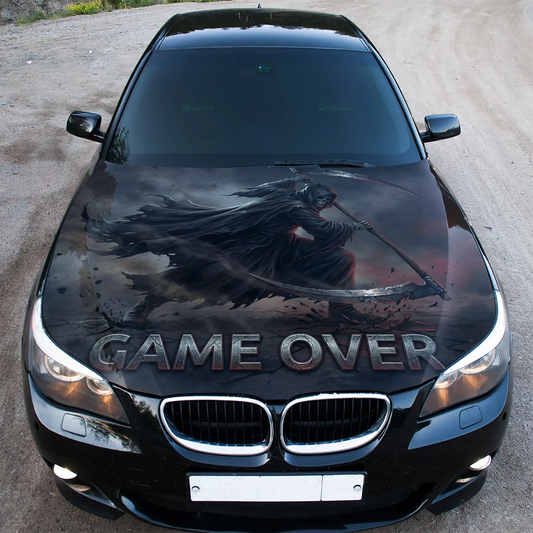 Game Over grim reaper car hood wrap graphic decal vinyl sticker